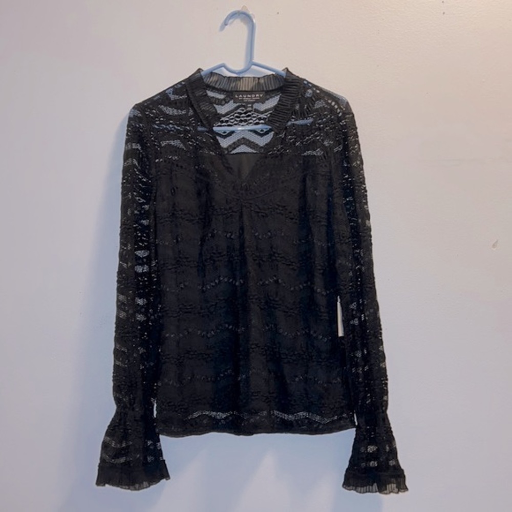 Women’s Black Lace Top | Laundry by Shelli Segal | NWT | Large